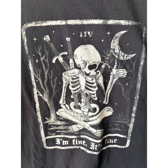 I'm Fine It's Fine Graphic T Shirt Hot Topic Skeleton Men's Small Gothic - Picture 3 of 4